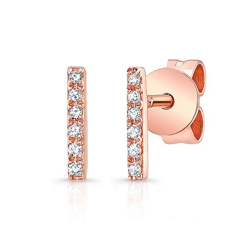 rose gold bar stud earrings.